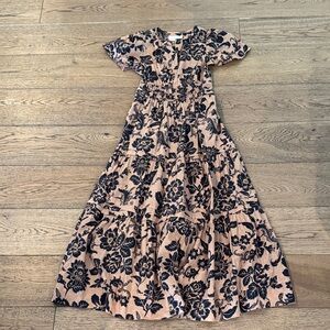 Floral Kids Dress in Pink and Black